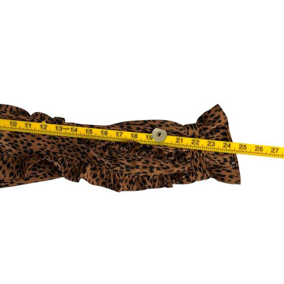 Cheetah Print Ruffle Sleeve Shift Dress Brown Black Approx Size XL - Picture 6 of 7